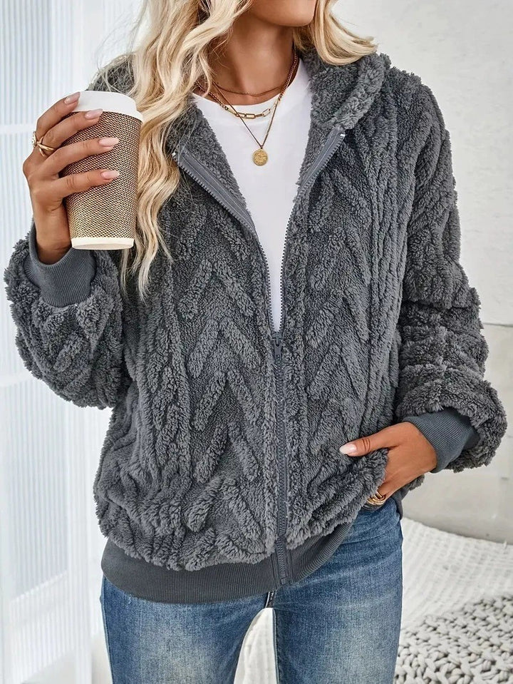 Damen Fleece-Jacke mit Struktur Drune
