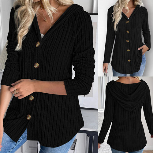Damen Gerippte Longcardigan-Tunika mit Knopfleiste und Eingrifftaschen Drune