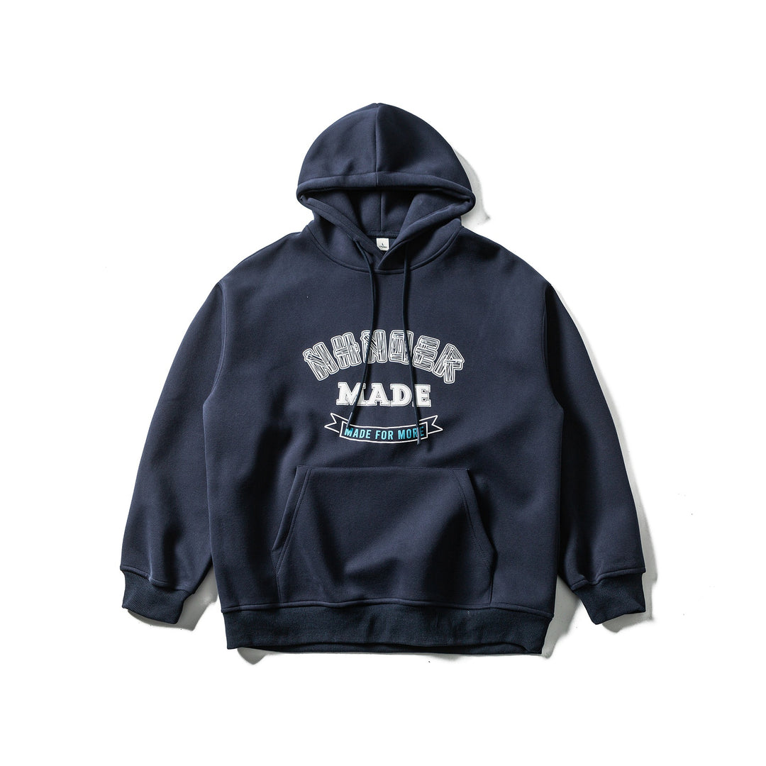 Unisex Oversize-Kapuzenpullover aus schwerer Baumwollmischung mit Frontprint und Kängurutasche Drune