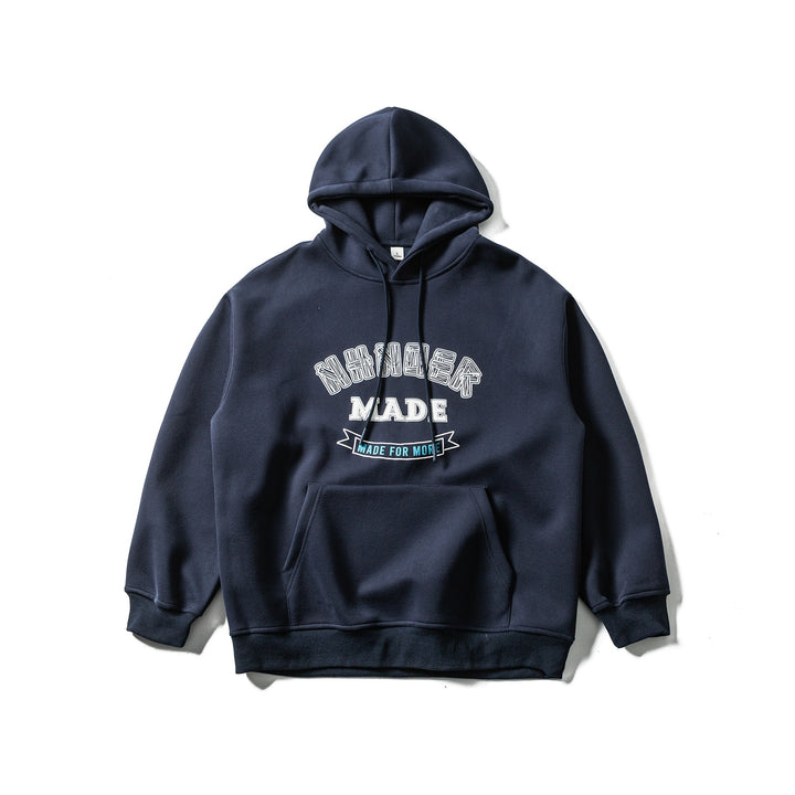 Unisex Oversize-Kapuzenpullover aus schwerer Baumwollmischung mit Frontprint und Kängurutasche Drune