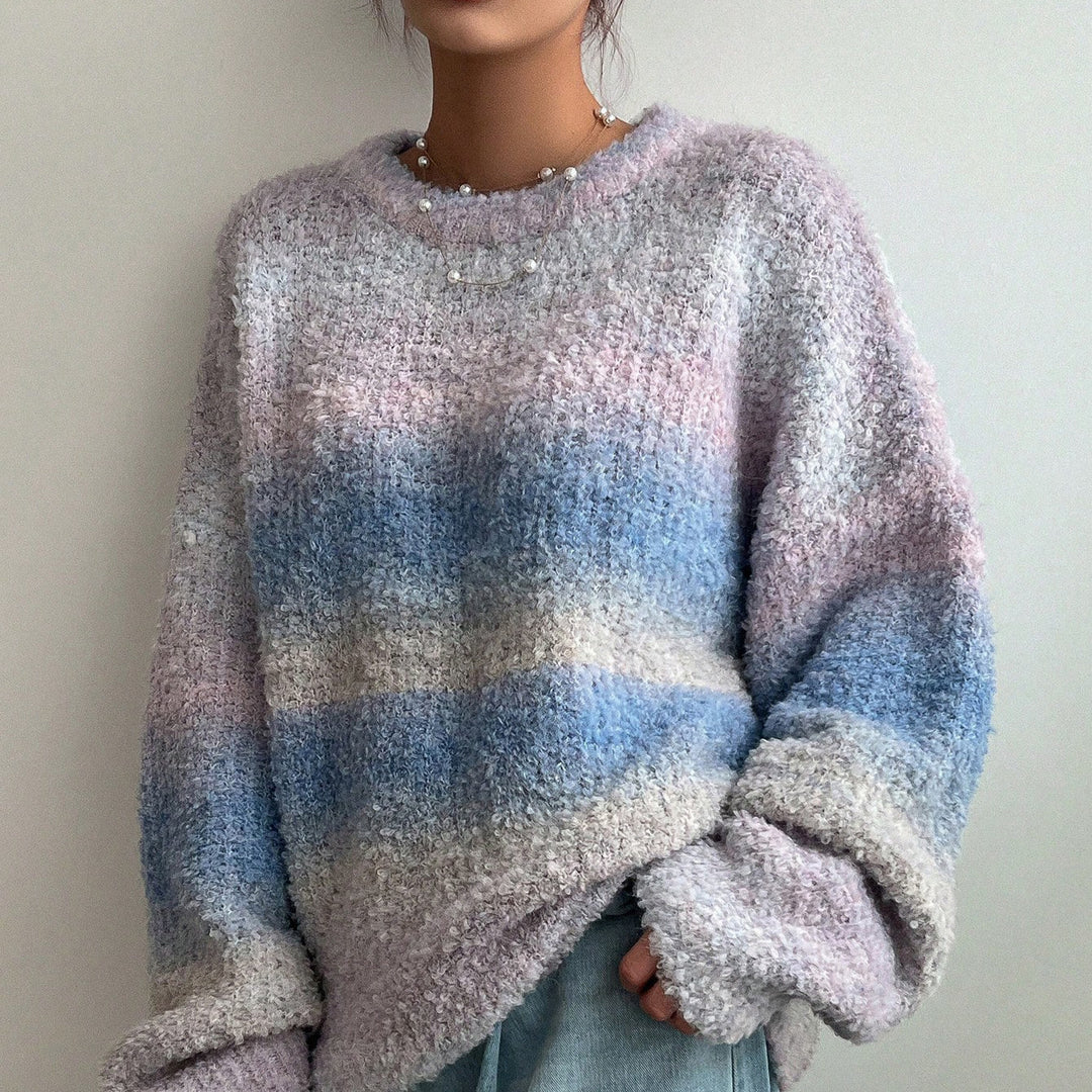 Damen lässiger Strickpullover mit einzigartiger Textur und weitem Schnitt Drune