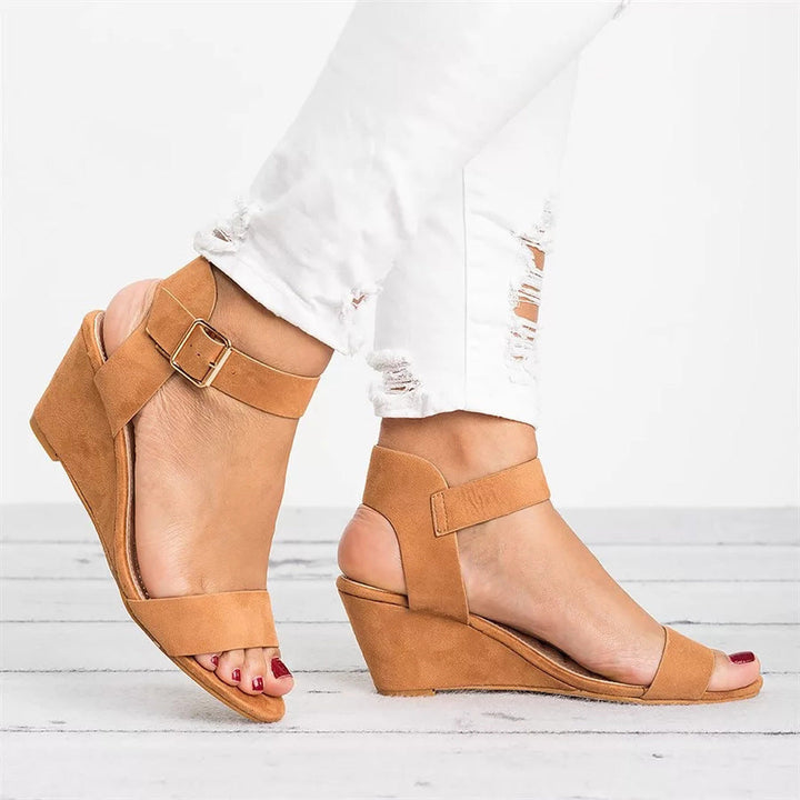 Damen Wedge-Sandalen mit verstellbarem Riemen und rutschfester Sohle Drune