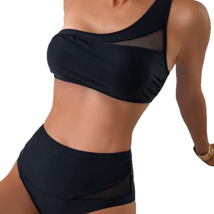 Damen Einseitiger Bikini-Set mit Mesh-Einsätzen Drune