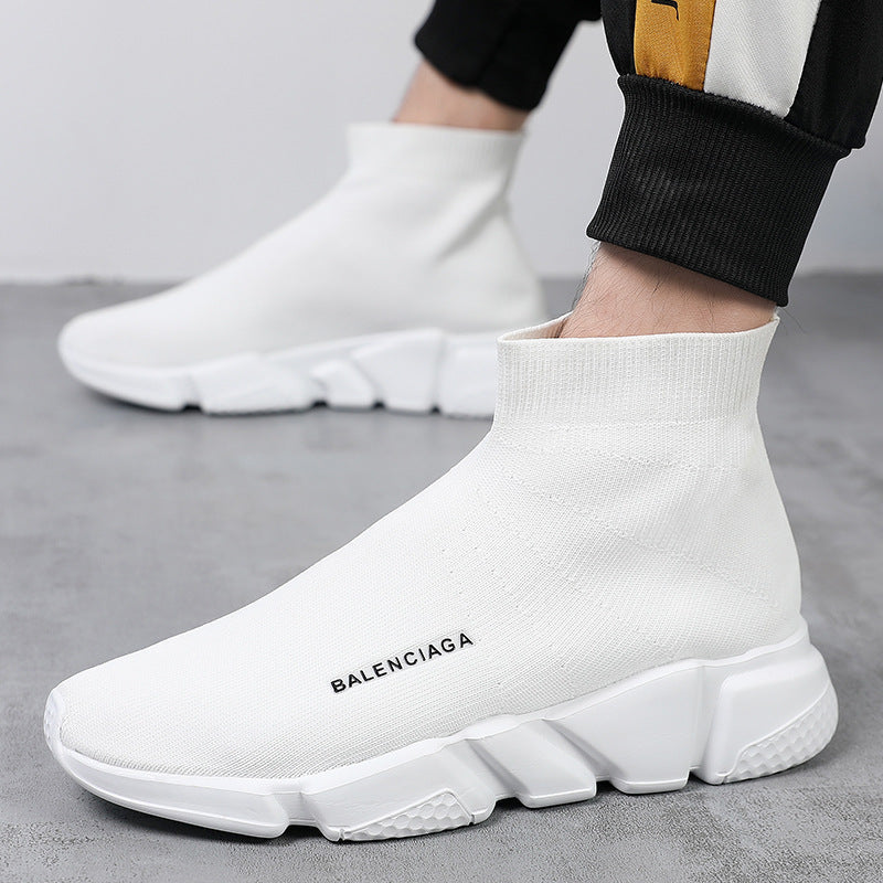 Damen Komfortable Slip-On Sneakers mit hohem Strickdesign Drune