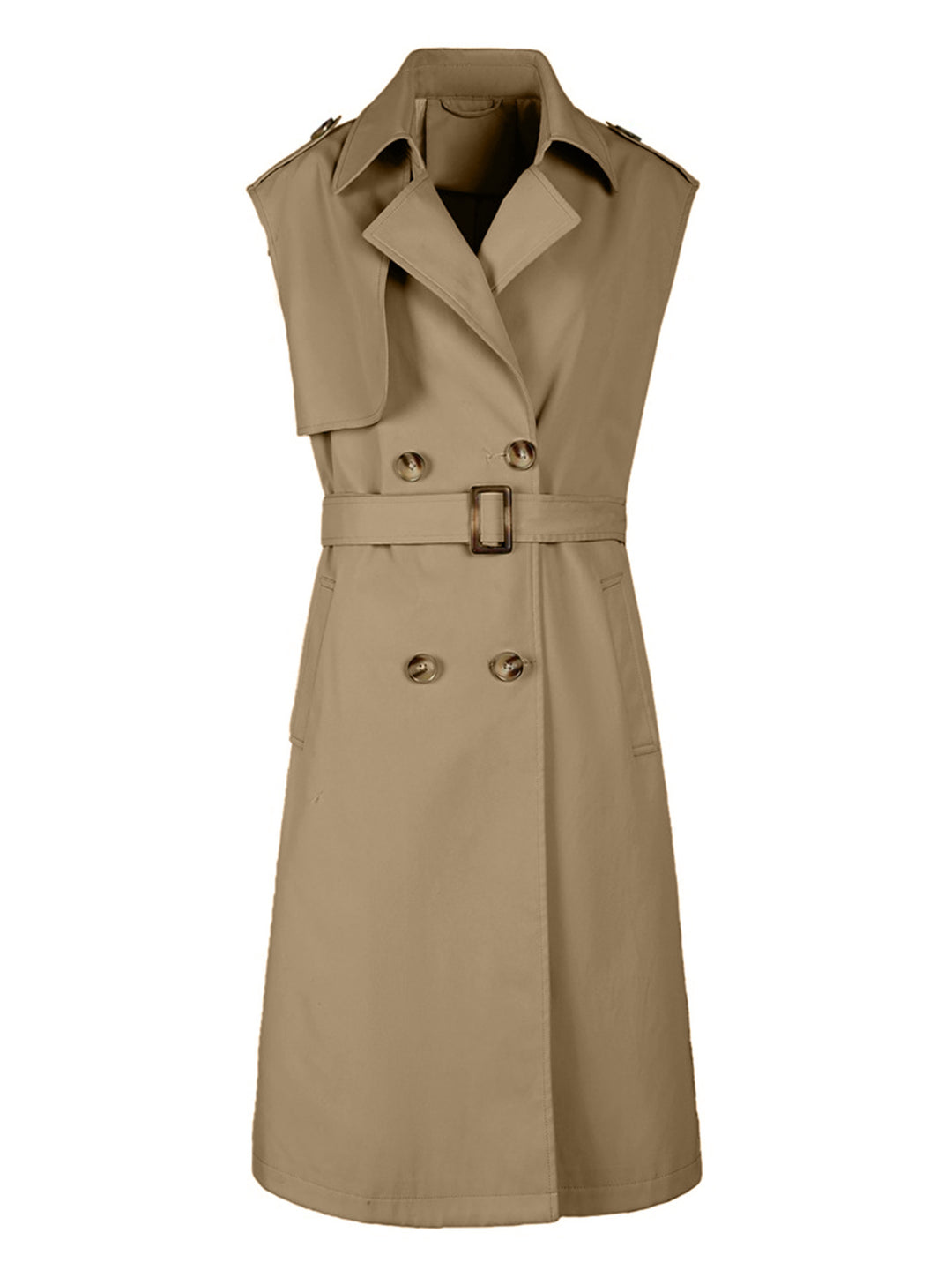 Damen Eleganter Trenchcoat mit Gürtel Drune