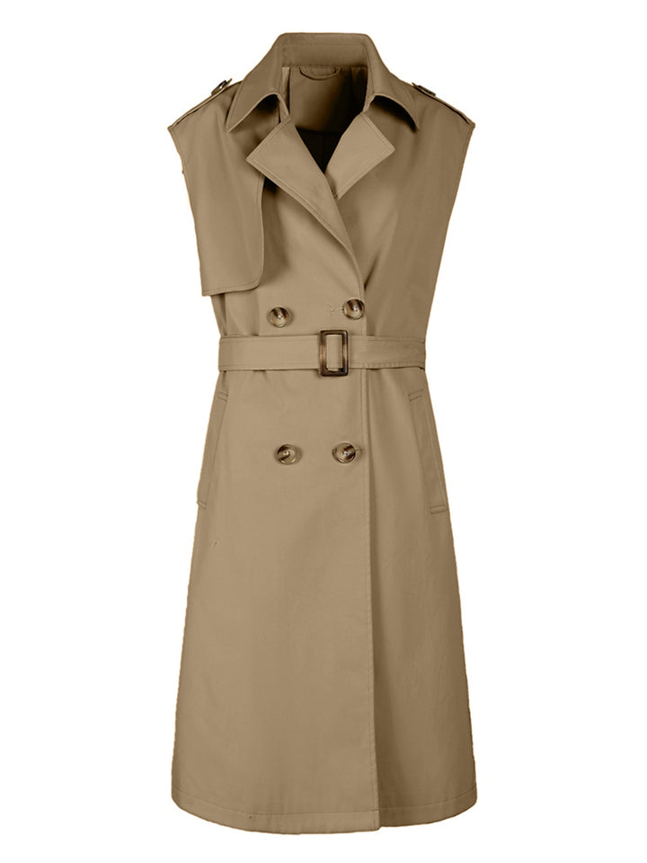 Damen Eleganter Trenchcoat mit Gürtel Drune