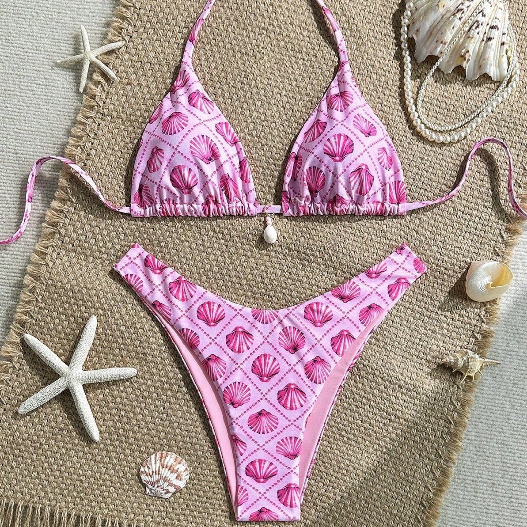Damen Triangel-Bikini mit Muschelmotiv Drune