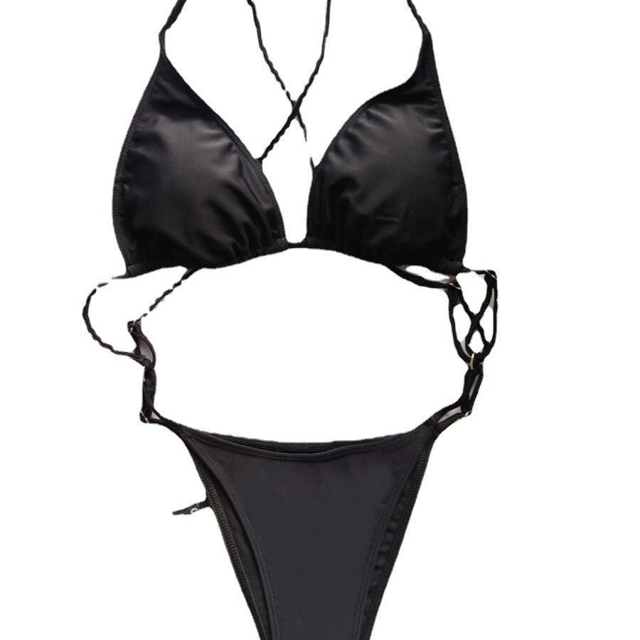 Damen Triangel-Bikini mit ultra-hohem Beinausschnitt und verstellbaren Trägern Drune