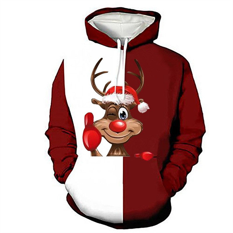 Damen Lustiger Kapuzenpullover mit Weihnachtsmotiv Drune