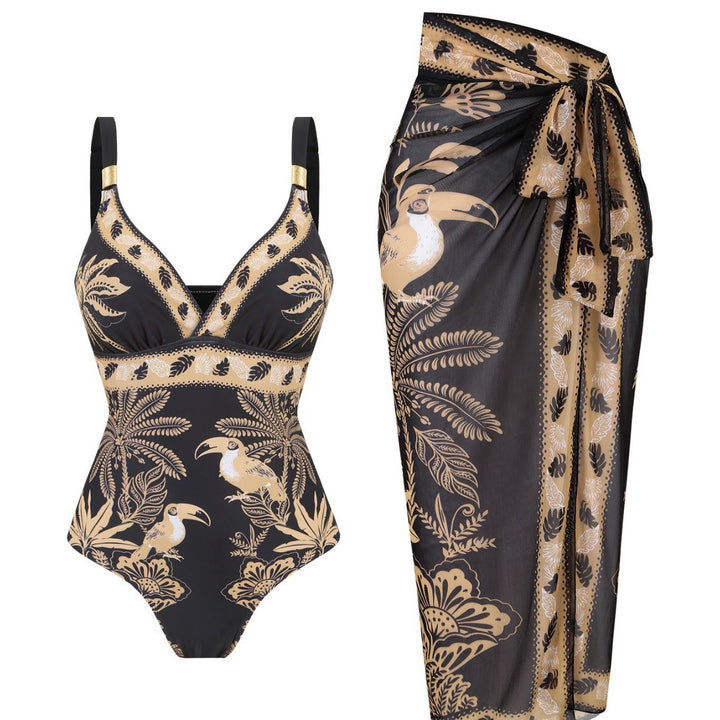 Damen Badeanzug mit elegantem Wickelrock Drune