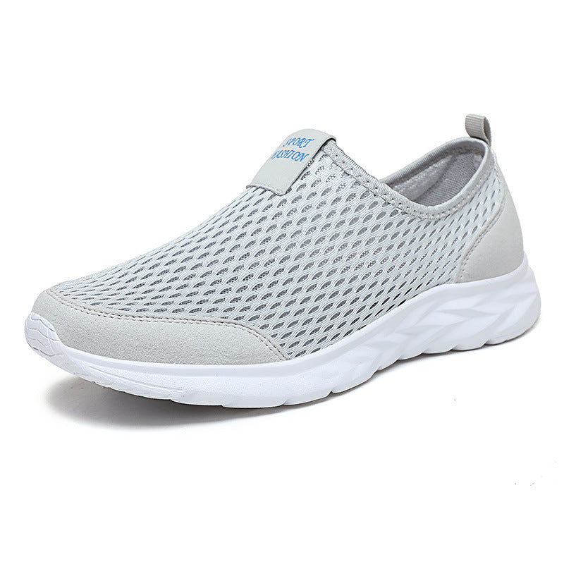 Herren leichte Slip-On Laufsneaker mit nahtlosem Maschenoberteil und stoßdämpfender Wellen-EVA-Sohle Drune