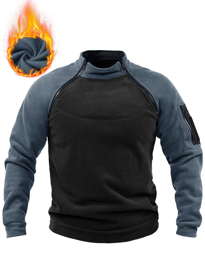 Herren Technischer Fleece-Pullover mit winddichter Frontpaneel und Armtasche Drune