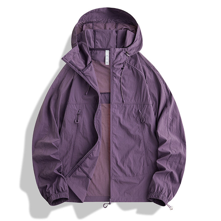Herren Ultraleichte Kapuzen‑Windjacke mit Packfunktion, Meshfutter & Reißverschlusstaschen Drune