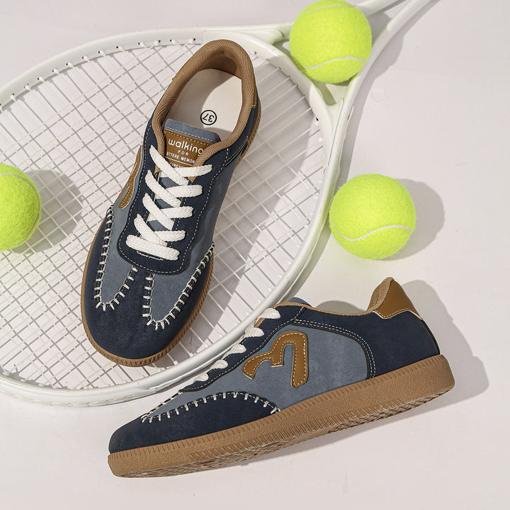Damen Retro-Sneaker mit Gumsohle und gepolsterter Innensohle Drune