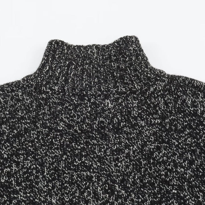 Damen Grobgestrickter Reißverschluss-Pullover mit Stehkragen und geripptem Saum Drune