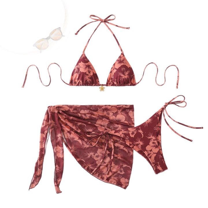 Damen Triangel-Bikini mit Wickelrock Drune