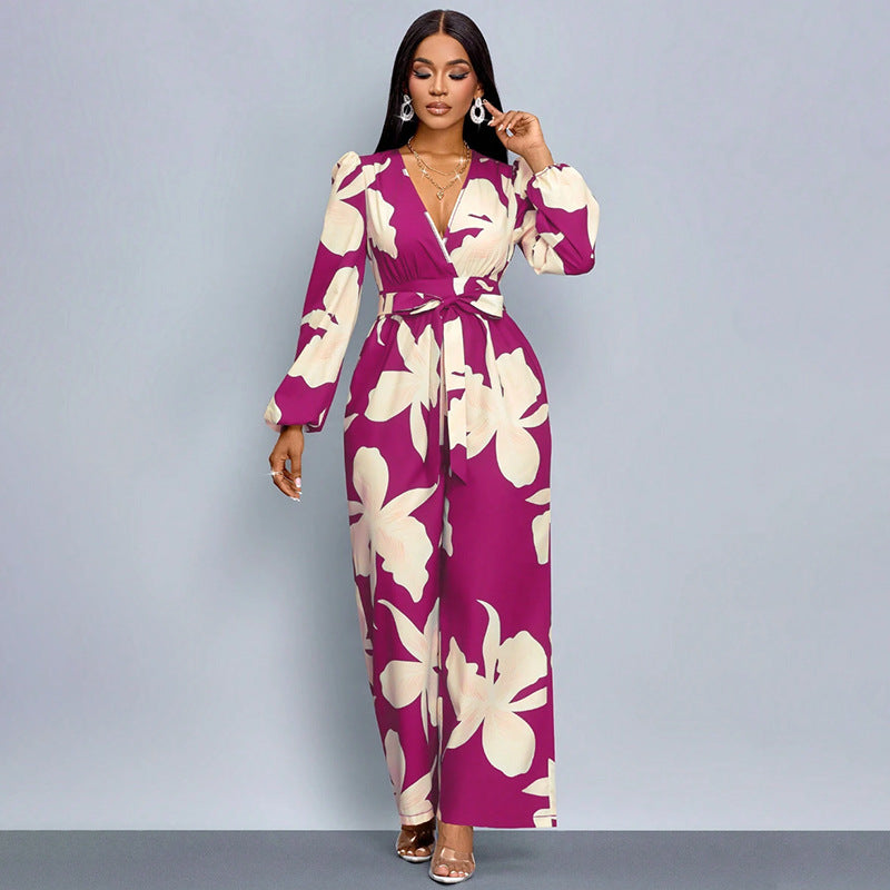 Damen Elegantes Maxikleid mit tiefem V-Ausschnitt und Novoline Drune