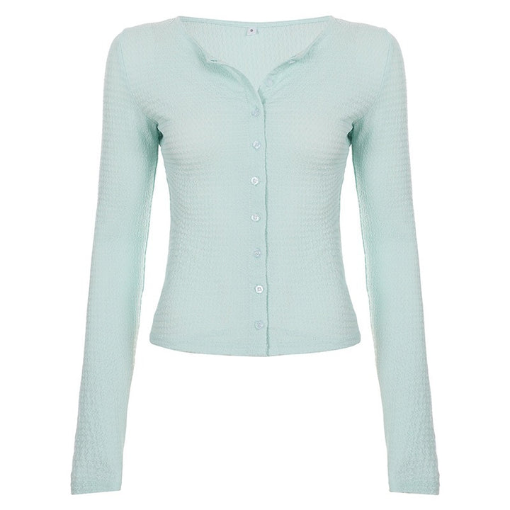 Damen Strukturierter Longsleeve-Cardigan mit taillierter Passform und V‑Ausschnitt Drune