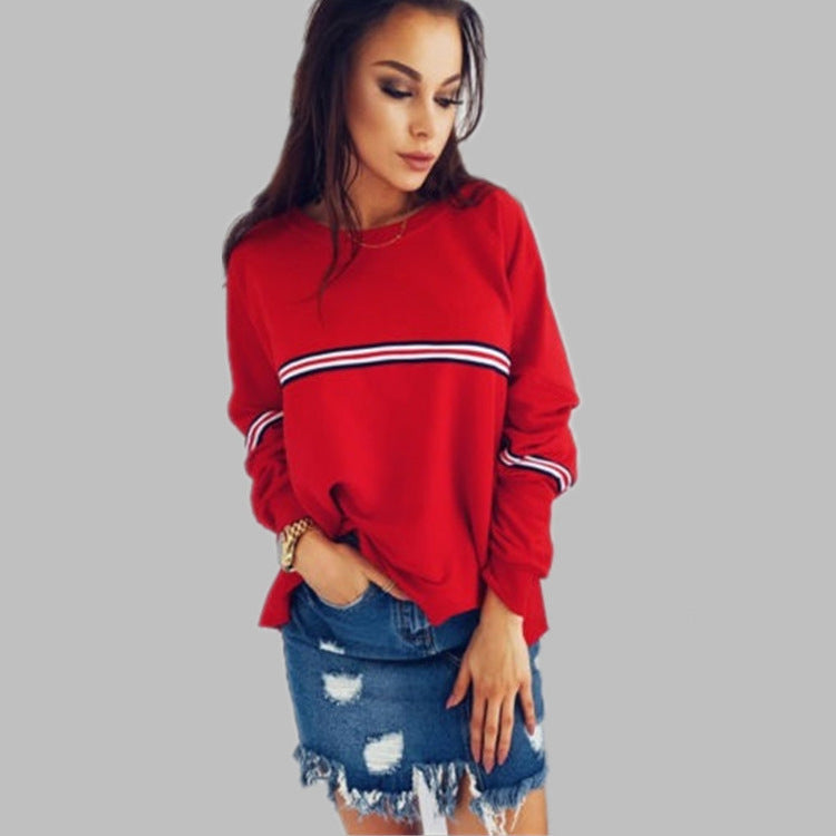 Damen Oversized Sweatshirt mit farbigen Streifen Drune