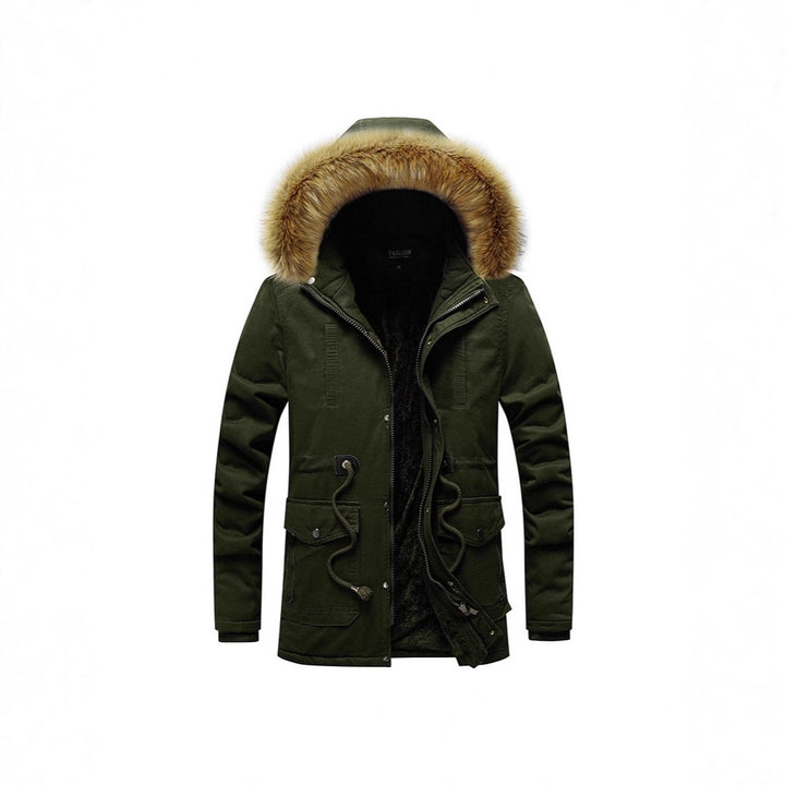 Herren Thermo-Parka mit Kunstfellkapuze und Teddyfutter Drune