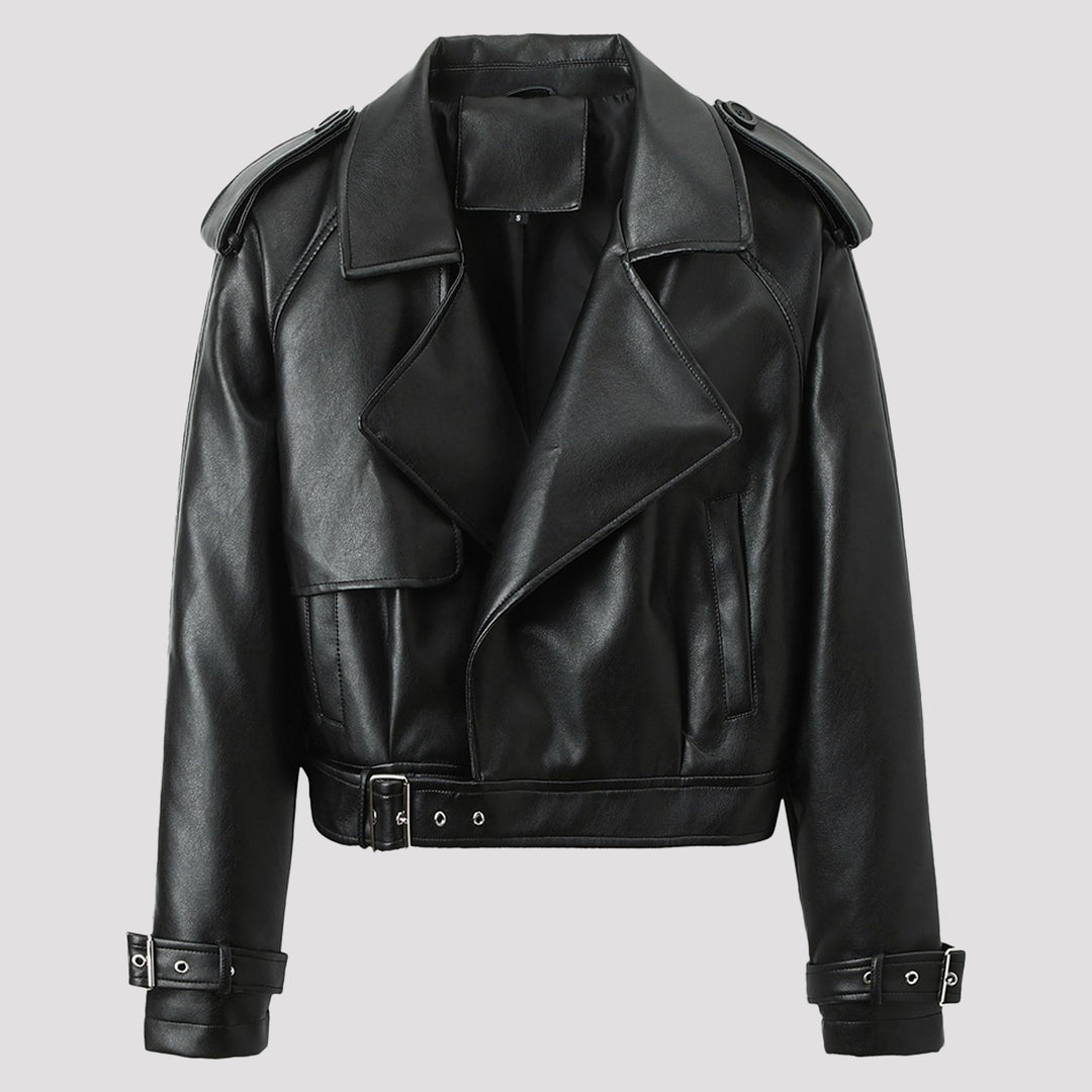Damen Modische Bikerjacke mit asymmetrischem Reißverschluss Drune