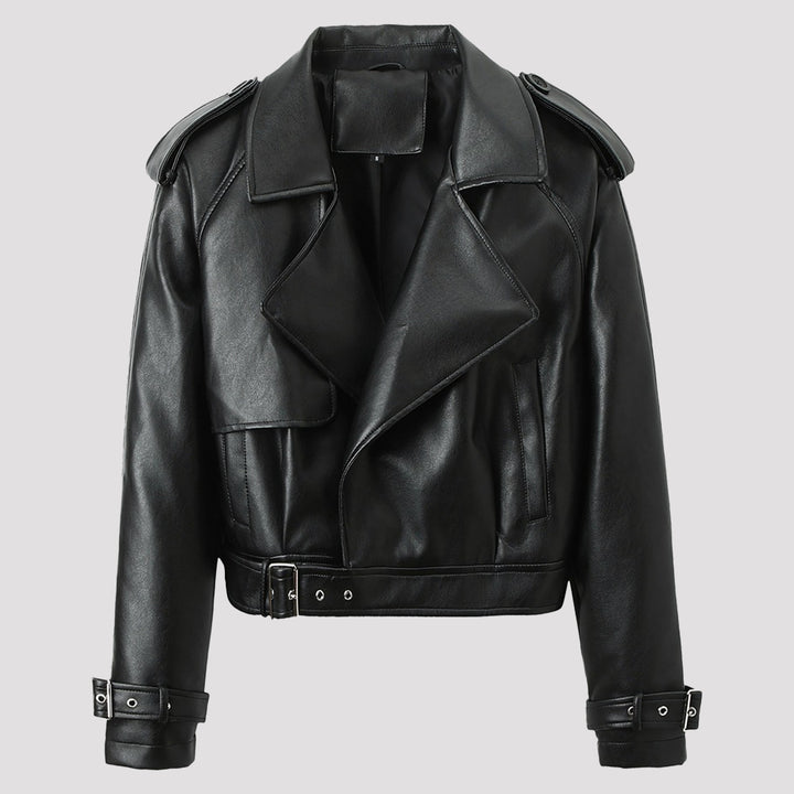 Damen Modische Bikerjacke mit asymmetrischem Reißverschluss Drune