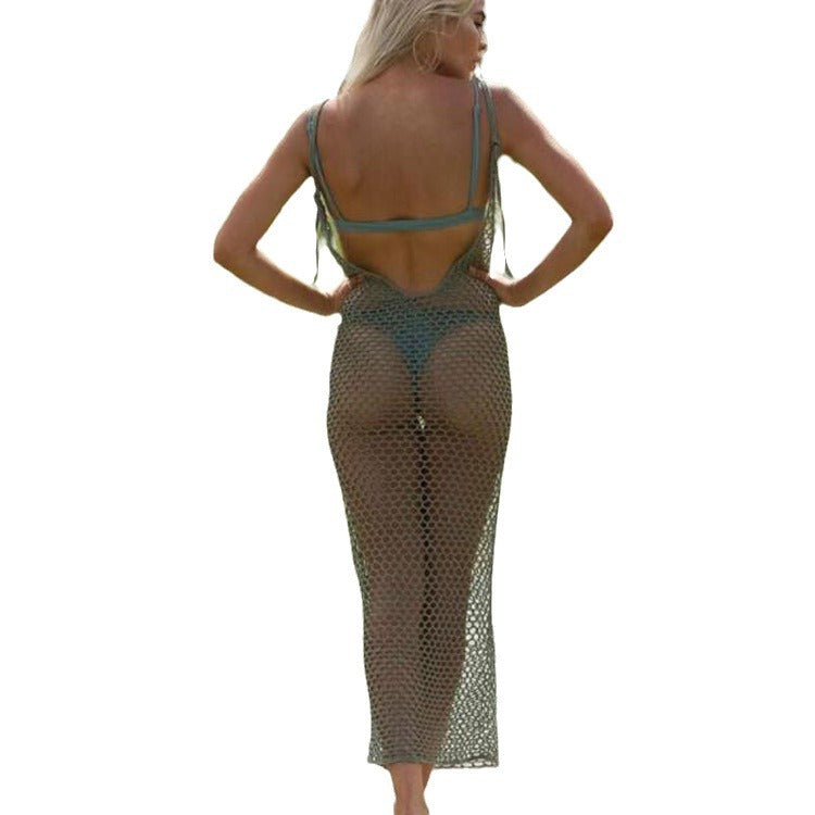 Damen Netz-Strandkleid im trendigen Makramee Design Drune