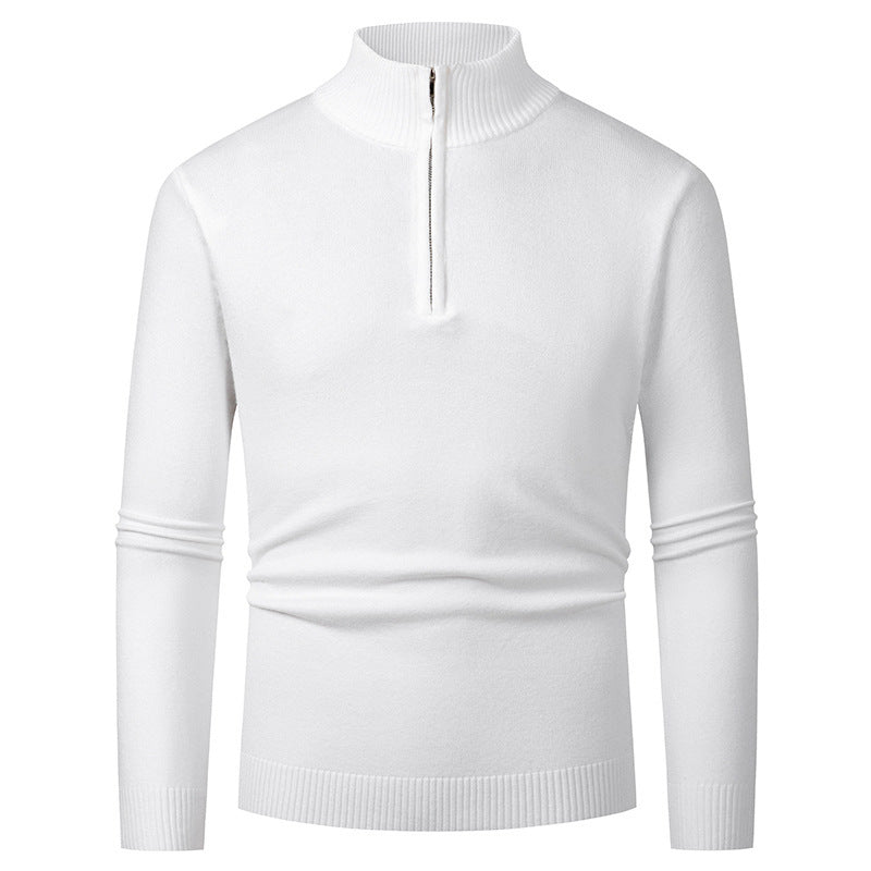 Herren eleganter Rollkragenpullover mit durchgehendem Reißverschluss Drune
