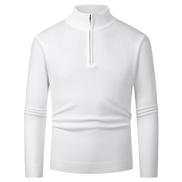 Herren eleganter Rollkragenpullover mit durchgehendem Reißverschluss Drune