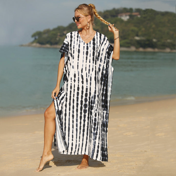 Damen luftiger Strandkaftan mit asymmetrischem Schnitt Drune