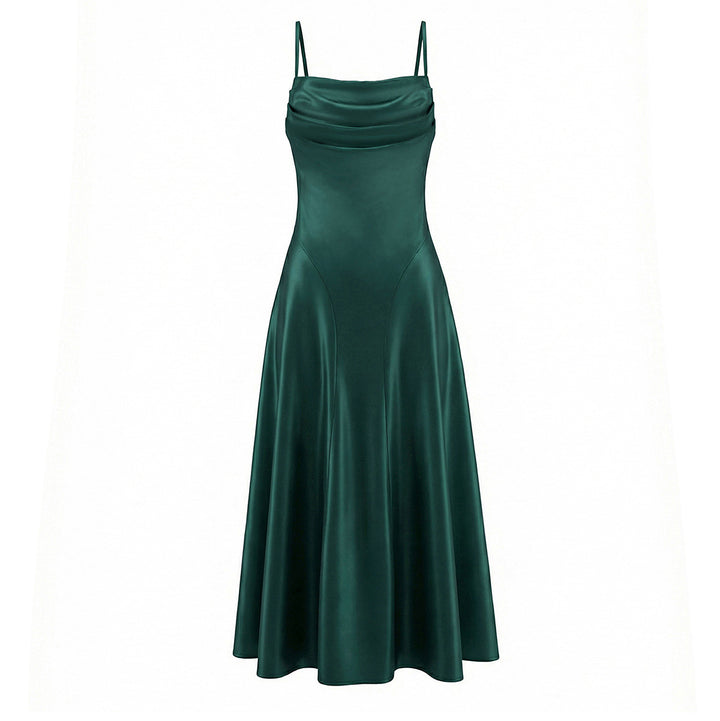 Damen Maxikleid mit eleganter Drapierung und feinem Satin-Finish Drune