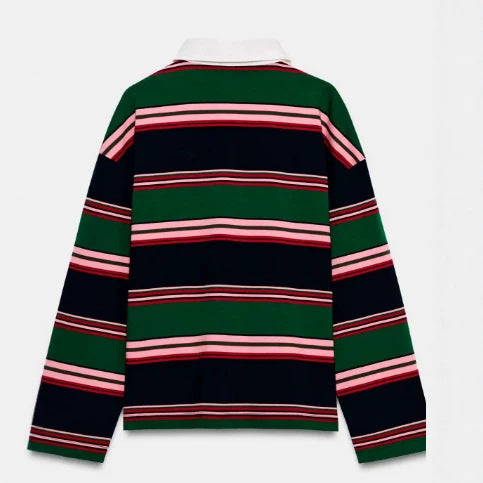 Damen Feinstrick-Poloshirt-Cardigan mit kurzem Arm und durchgehendem Reißverschluss Drune