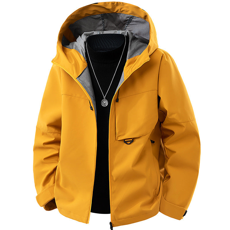Herren technische Kapuzen-Softshelljacke mit verstellbarer Kapuze und Utility-Taschen Drune