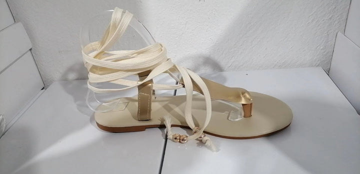Damen Strand-Sandalen mit dekorativen Riemen und komfortabler Sohle Drune