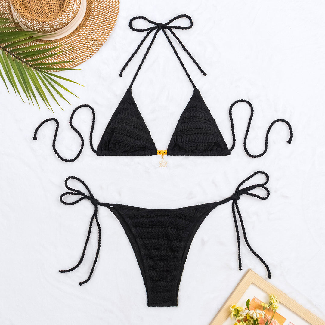 Damen Triangel-Bikini mit funkelnden Details Drune