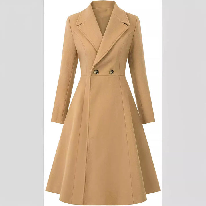 Damen Tailliertes Mantelkleid im A‑Linien‑Tailoring aus Wollmix mit schmaler Taille und ausgestelltem Rock Drune