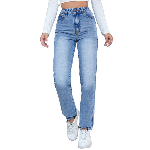Damen High-Waist Jeans im modernen Straight-Leg Schnitt Drune