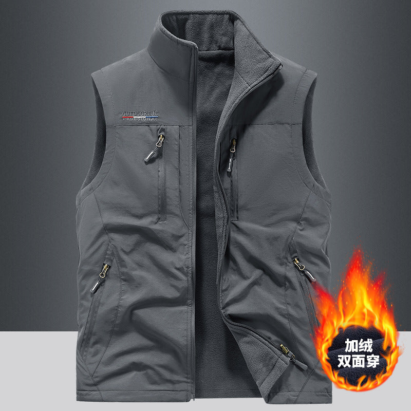 Herren Multifunktionale Outdoor-Utility‑Weste mit Mesh‑Innenfutter und zahlreichen Taschen Drune