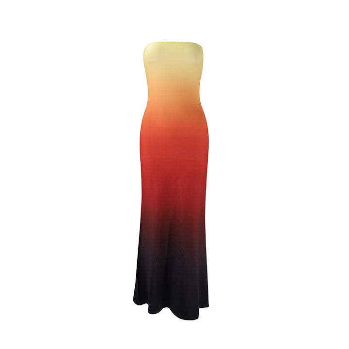 Damen strapaziertes Maxikleid mit stilvollen Blumenmotiven Drune