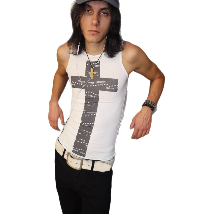 Damen Tanktop mit kreativem Noten-Design und figurbetontem Schnitt Drune