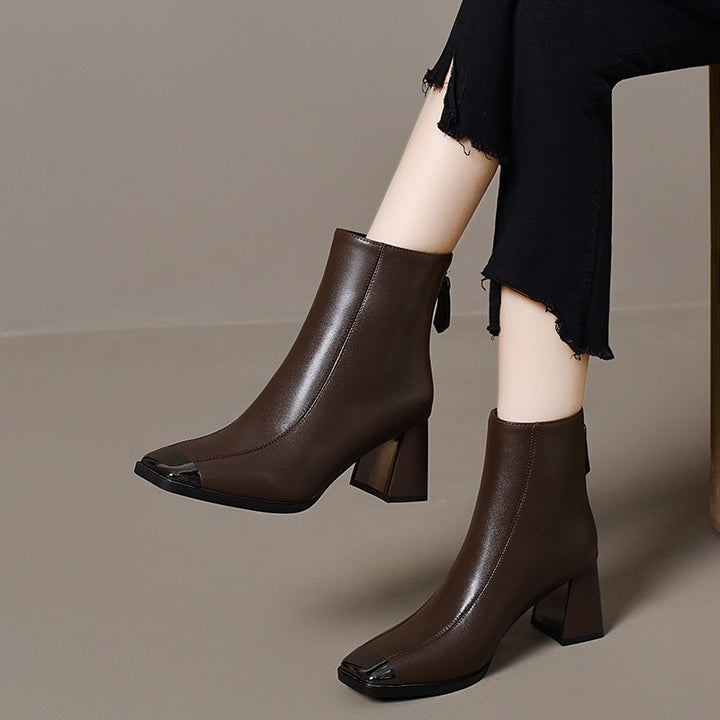 Damen Elegante Ankle Boots mit Hochglanzspitze Drune