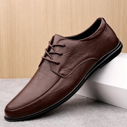 Herren Elegante Echtleder Schnürschuhe Drune