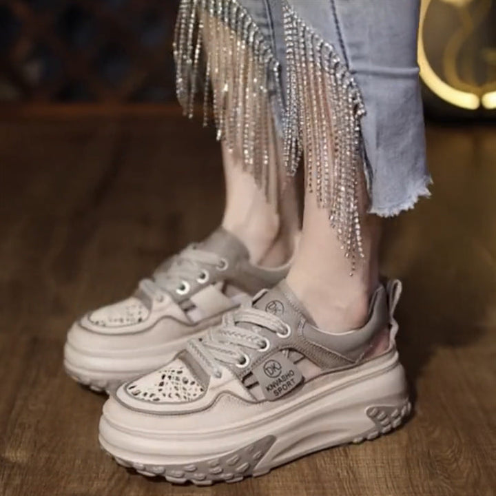 Damen Chunky Sneakers mit luftiger Mesh-Oberfläche und strapazierfähiger Sohle Drune