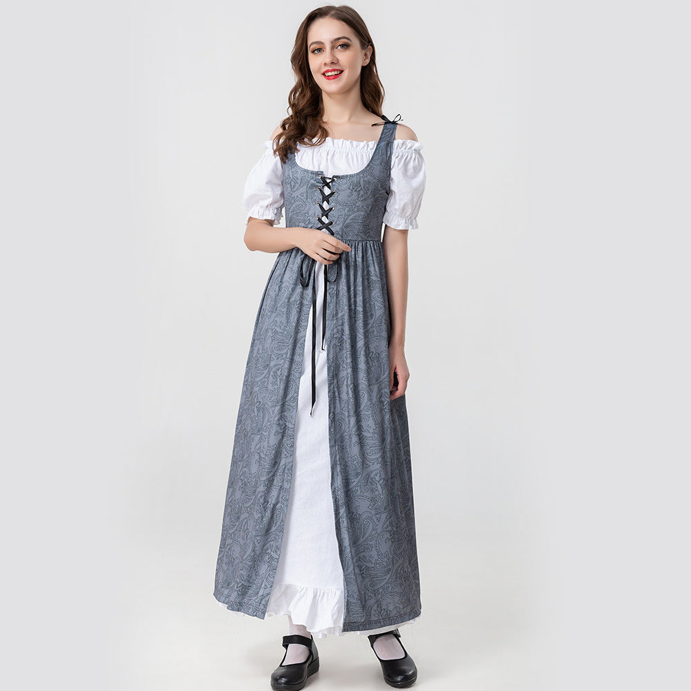 Damen Trachtenkleid mit romantischen Rüschendetails und bezaubernder Schnürung Drune