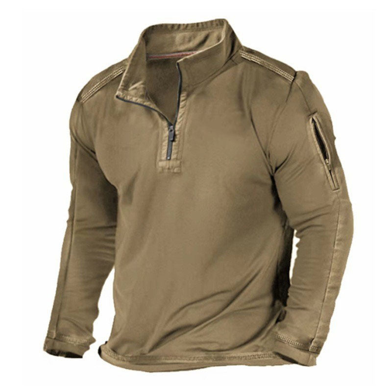 Herren funktionales Sweatshirt mit Stehkragen und Reißverschluss Drune