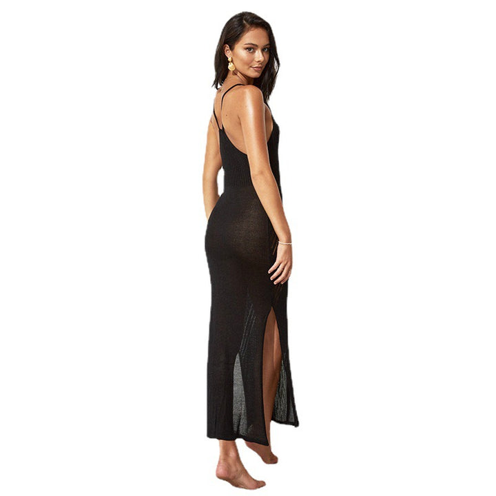 Damen elegantes Strickmaxikleid mit faszinierenden Cut-Out-Details Drune