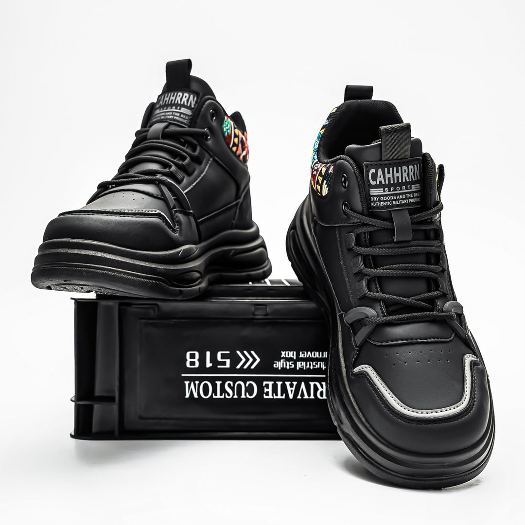 Herren hochgeschnittene Streetstyle-Sneaker mit Luftkapsel-Zwischensohle und tribal-gepolsterter Knöchelmanschette Drune