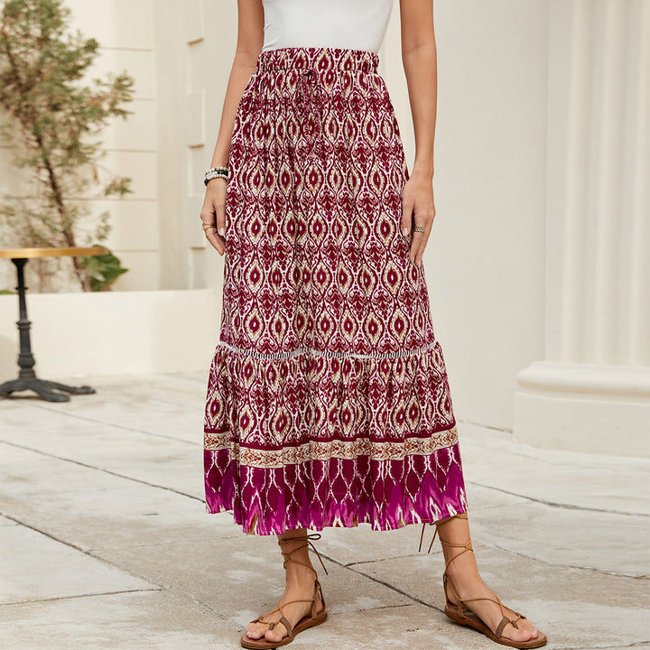 Damen Maxi-Rock mit Ethno-Muster Drune
