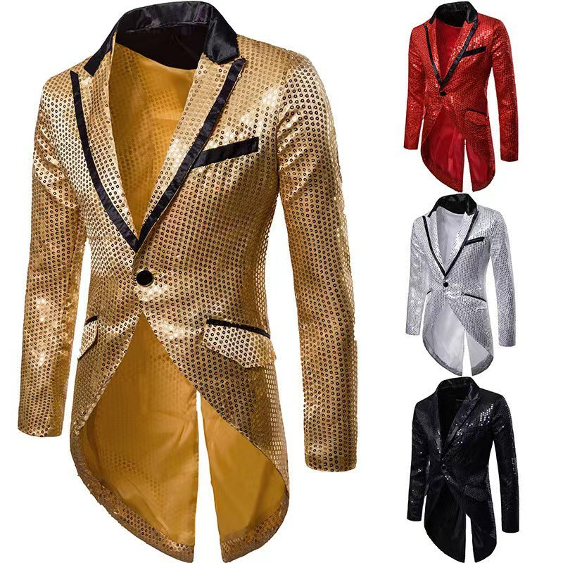 Herren modischer und glänzender Blazer mit schickem Schnitt Drune