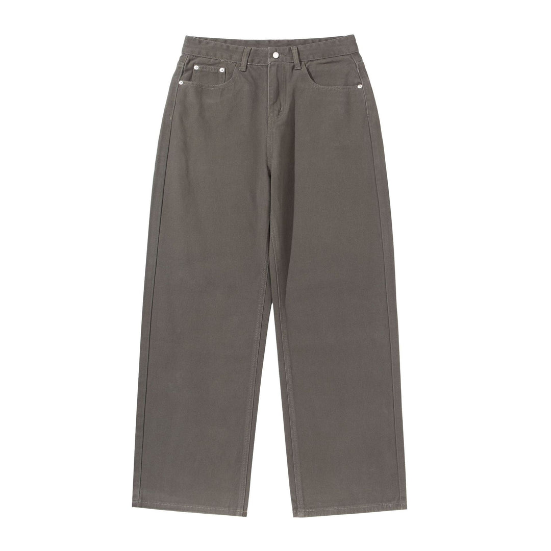 Damen Weite Cropped-Hose mit hohem Bund, geradem Bein und Five-Pocket-Design Drune